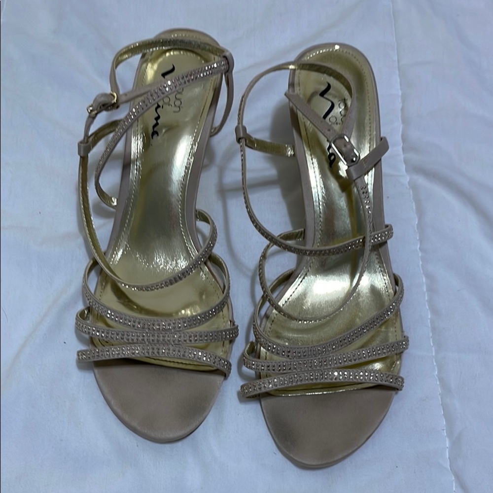 Touch of Nina Gold Strappy Heels size 10